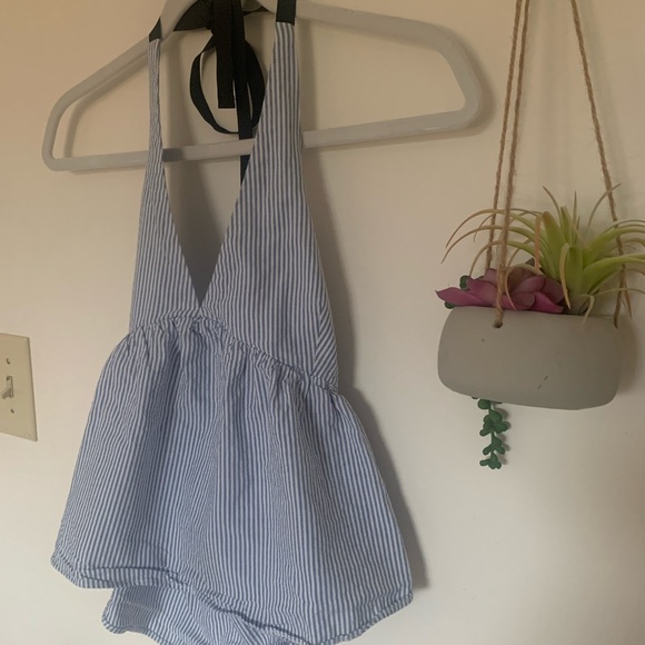 Red Collection from Zara blue striped tank top - Picture 2 of 5